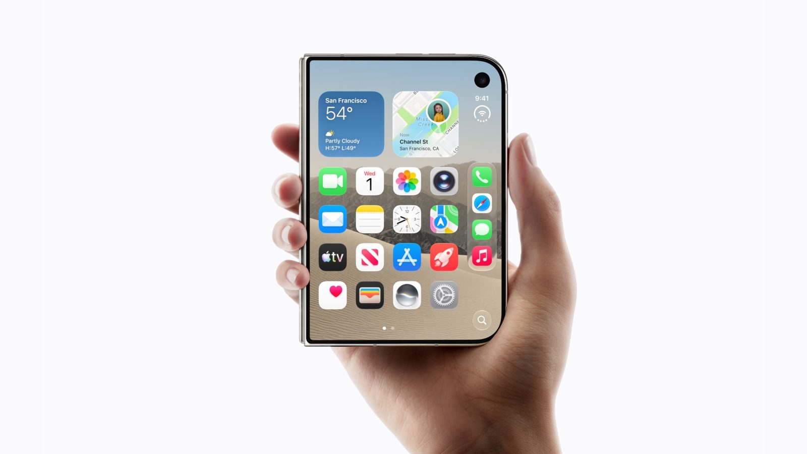 Apple iPhone Duo foldable held in hand